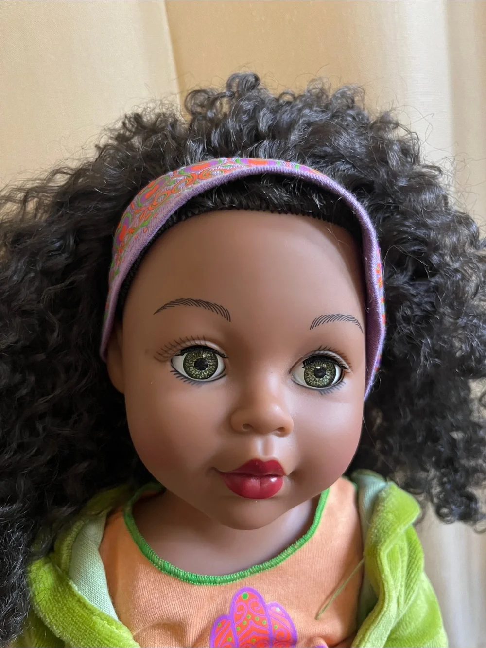 Green & Purple Doll Outfit with Orange Top for Kids